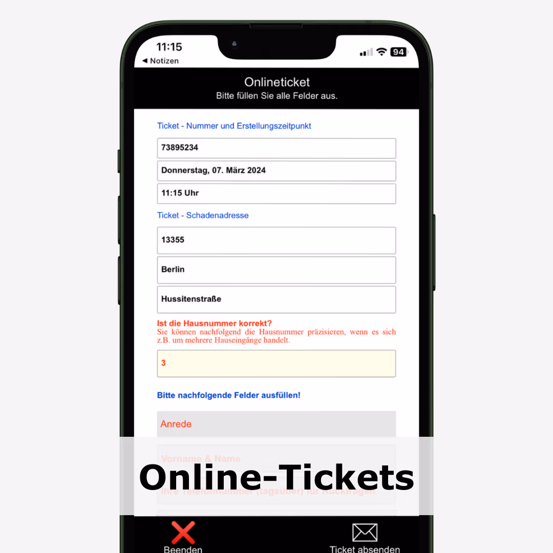 Hausmeister Software WAIOX Online-Ticketsystem